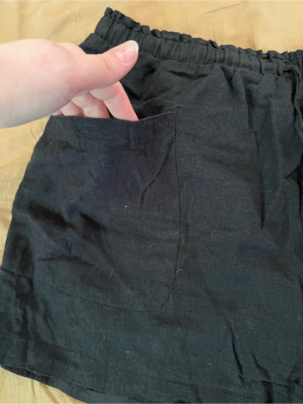 Forever 21 Black High-Waist Casual Drawstring Shorts